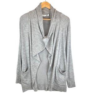 Athleta Gray Long Sleeve Cardigan Sweater. XS. Waterfall Front Magnetic Closure